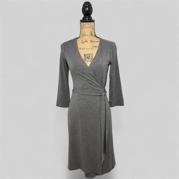 Diane Von Furstenberg New Julian Two Gray Wrap Dress - Picture 14 of 16